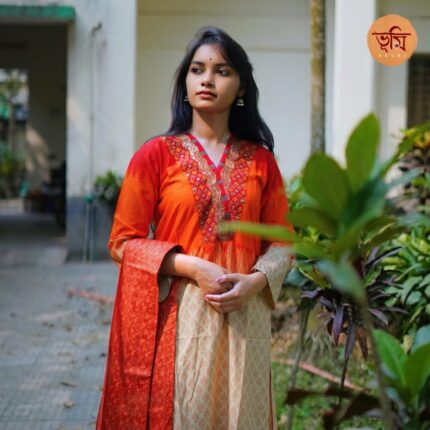 Orange Batik 3 piece Set